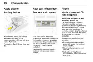 Opel-Zafira-B-owners-manual page 118 min