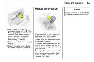 Opel-Zafira-B-owners-manual page 137 min