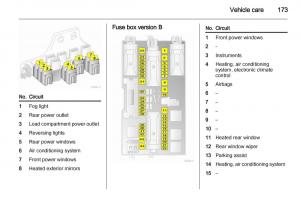 Opel-Zafira-B-owners-manual page 173 min