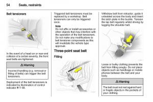 Opel-Zafira-B-owners-manual page 54 min