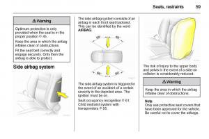 Opel-Zafira-B-owners-manual page 59 min