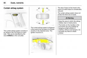 Opel-Zafira-B-owners-manual page 60 min