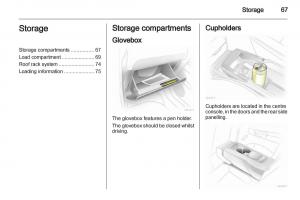 Opel-Zafira-B-owners-manual page 67 min