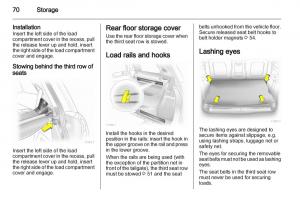 Opel-Zafira-B-owners-manual page 70 min