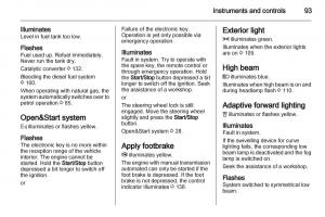 Opel-Zafira-B-owners-manual page 93 min