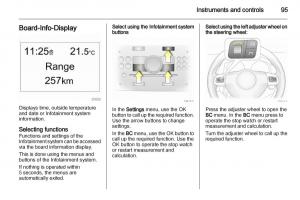 Opel-Zafira-B-owners-manual page 95 min