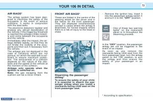 Peugeot-106-owners-manual page 71 min