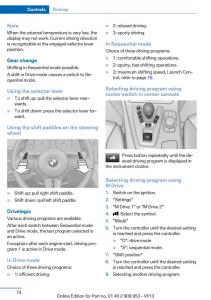 BMW-M5-F10-M-Power-owners-manual page 74 min