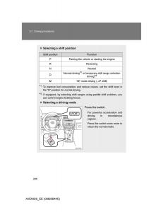 Toyota-Avensis-III-3-owners-manual page 226 min