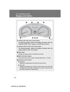 Toyota-Avensis-III-3-owners-manual page 242 min