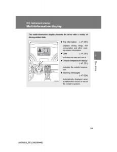 Toyota-Avensis-III-3-owners-manual page 249 min