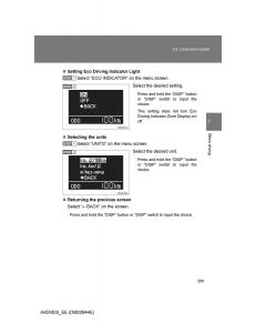 Toyota-Avensis-III-3-owners-manual page 259 min