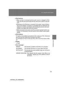 Toyota-Avensis-III-3-owners-manual page 423 min