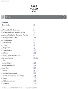 Volvo-V50-owners-manual page 262 min