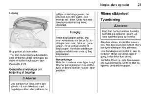 Opel-Adam-Bilens-instruktionsbog page 25 min