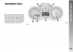 Alfa-Romeo-147-GTA-owners-manual page 262 min