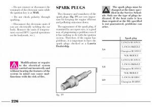 Lancia-Lybra-owners-manual page 227 min