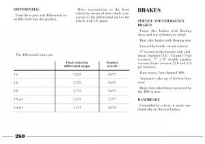 Lancia-Lybra-owners-manual page 261 min