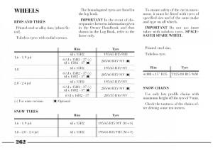 Lancia-Lybra-owners-manual page 263 min