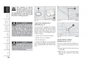 Lancia-Ypsilon-owners-manual page 75 min