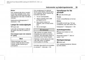 Opel-Karl-bruksanvisningen page 70 min