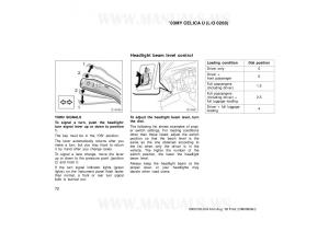 Toyota-Celica-VII-7-owners-manual page 72 min