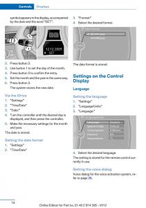 BMW-X1-E84-owners-manual page 74 min