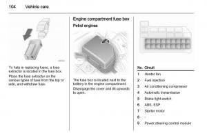 Opel-Agila-B-owners-manual page 104 min