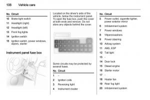 Opel-Agila-B-owners-manual page 106 min