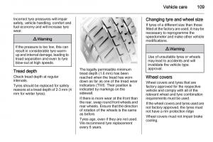 Opel-Agila-B-owners-manual page 109 min