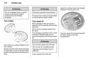 Opel-Agila-B-owners-manual page 110 min