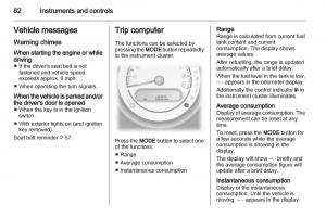 Opel-Agila-B-owners-manual page 62 min