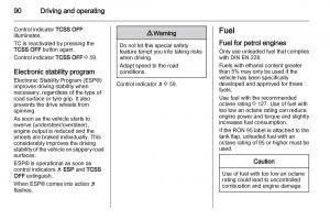 Opel-Agila-B-owners-manual page 90 min