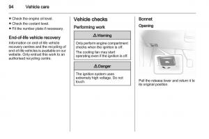 Opel-Agila-B-owners-manual page 94 min