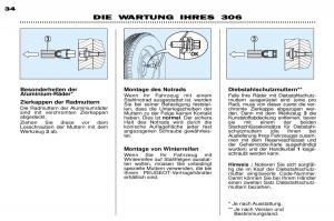 Peugeot-306-Break-PH3-Handbuch page 100 min