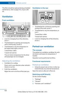 BMW-X3-F25-owners-manual page 162 min