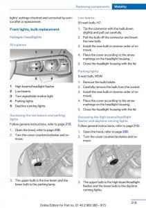 BMW-X3-F25-owners-manual page 223 min