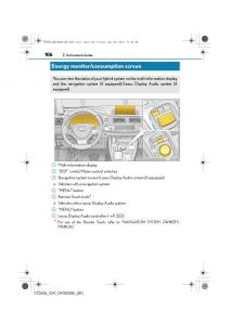 Lexus-CT200h-owners-manual page 106 min