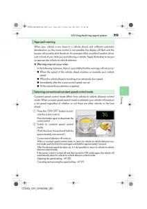 Lexus-CT200h-owners-manual page 213 min