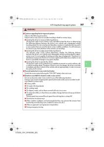 Lexus-CT200h-owners-manual page 217 min