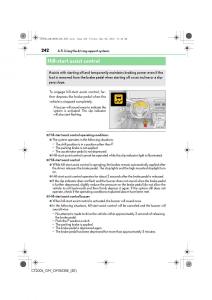 Lexus-CT200h-owners-manual page 242 min