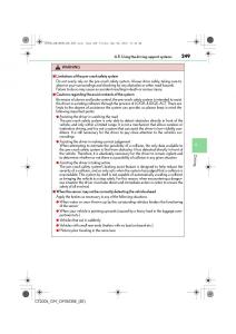 Lexus-CT200h-owners-manual page 249 min