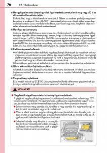 Lexus-CT200h-Kezelesi-utmutato page 76 min