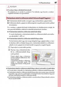 Lexus-CT200h-Kezelesi-utmutato page 87 min