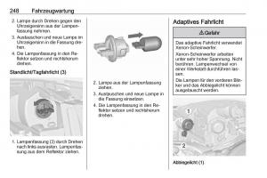 Opel-Zafira-C-Tourer-Handbuch page 250 min