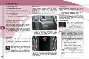 manual-Peugeot-4007-Bilens-instruktionsbog page 106 min